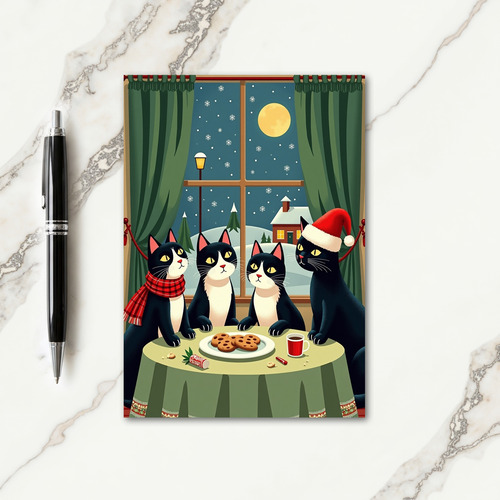 Snowy Cats Night Card