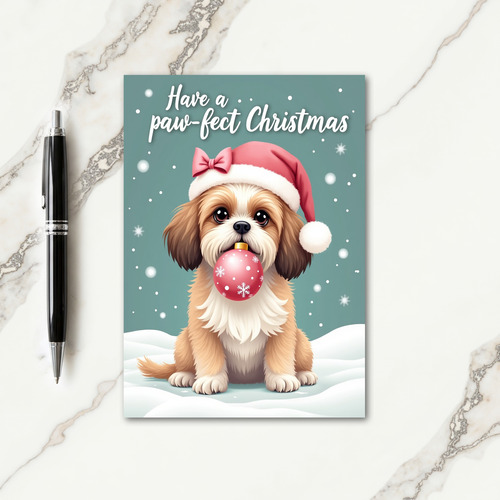 Snowy Christmas Puppy Card