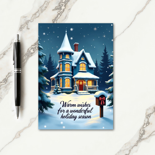 Snowy Cottage Christmas Card