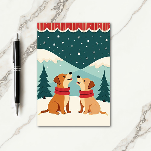 Snowy Dogs Christmas Card
