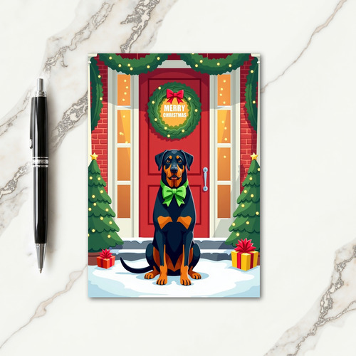 Snowy Dogs Christmas Door Card thumbnail