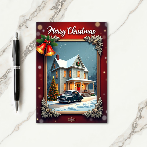Snowy Drive Christmas Card