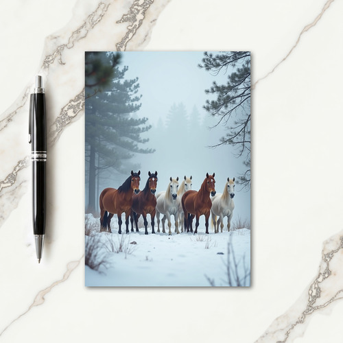 Snowy Equine Christmas Card