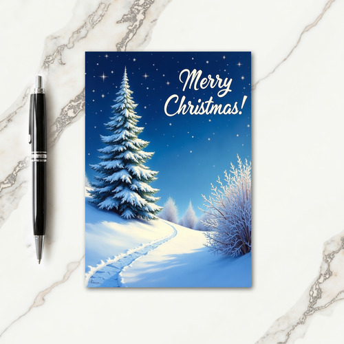 Snowy Evergreen Card
