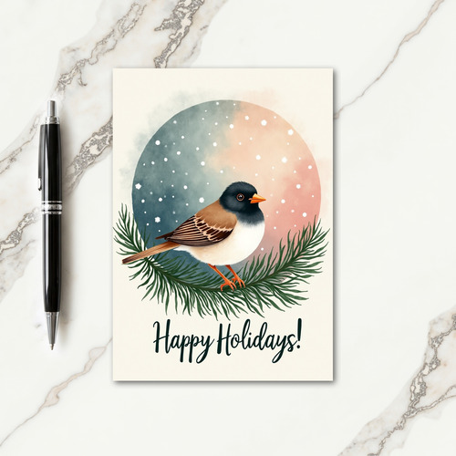 Snowy Evergreen Christmas Card
