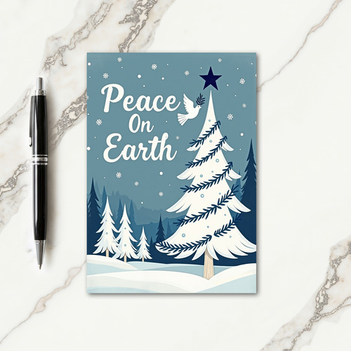 Snowy Evergreen Holiday Card