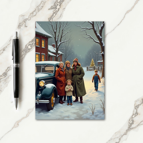 Snowy Family Car Card thumbnail