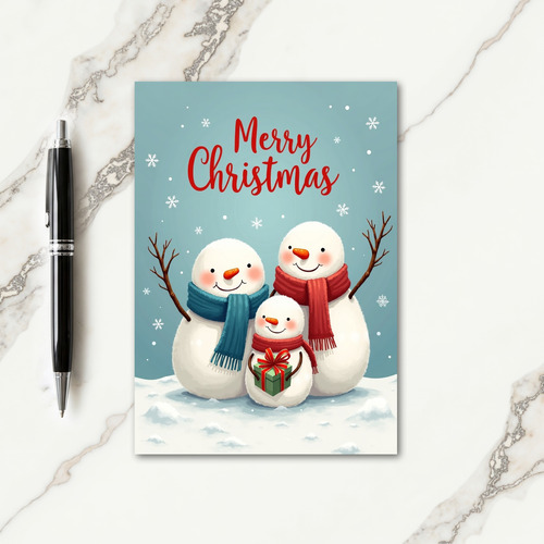 Snowy Family Christmas Card