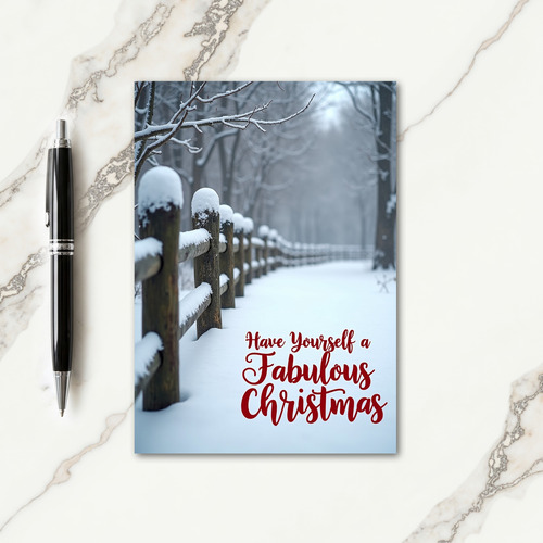 Snowy Fence Christmas Card thumbnail