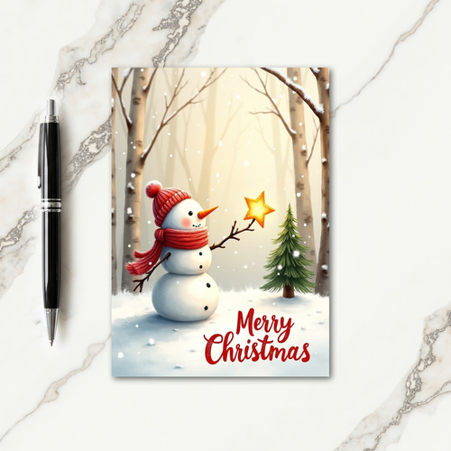 Snowy Figure Christmas Card thumbnail