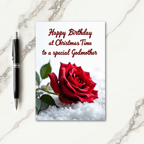 Snowy Floral Christmas Card