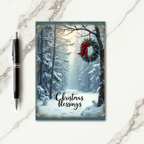 Snowy Forest Garland Card