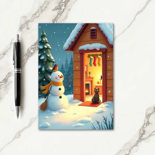Snowy Friend Winter Night Card