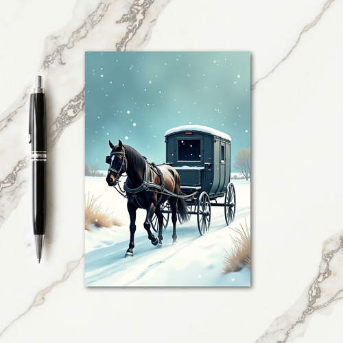 Snowy Horse Christmas Card
