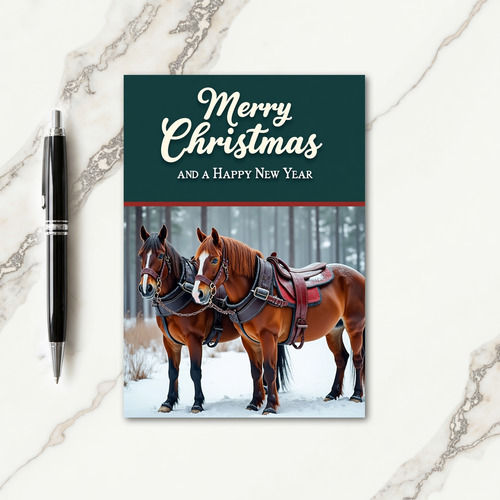 Snowy Horse Greeting Card