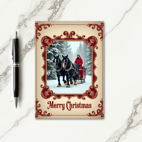 Snowy Horse Ride Card