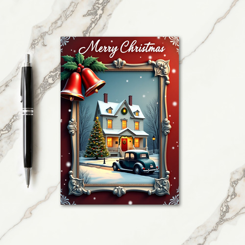 Snowy House Christmas Card