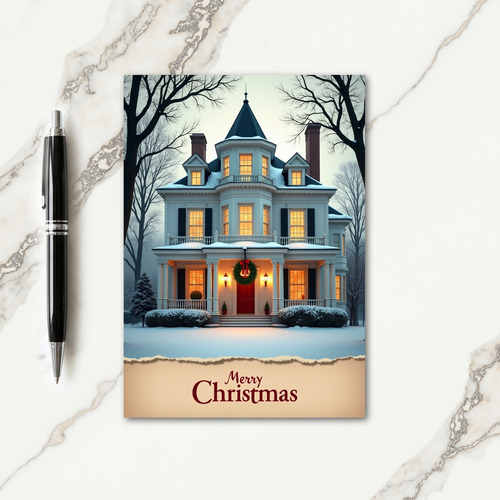 Snowy Manor Christmas Card