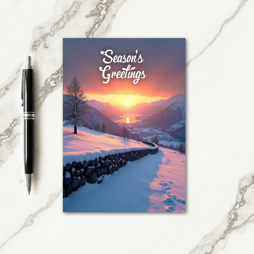 Snowy Mountain Christmas Card