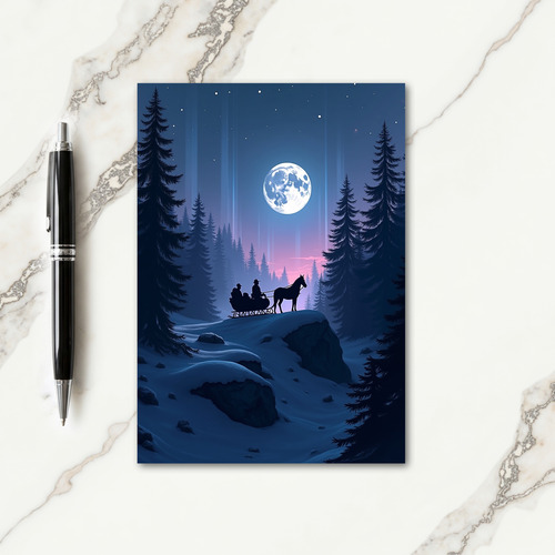 Snowy Night Sleigh Card