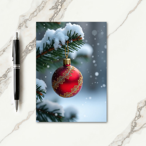 Snowy Ornament Christmas Card