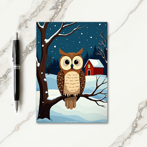 Snowy Owl Christmas Card thumbnail