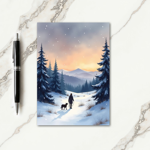 Snowy Path Companion Christmas Card