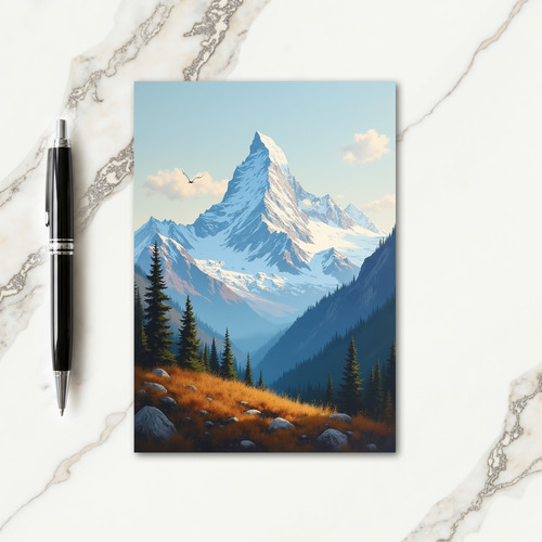 Snowy Peak Fathers Day View Card