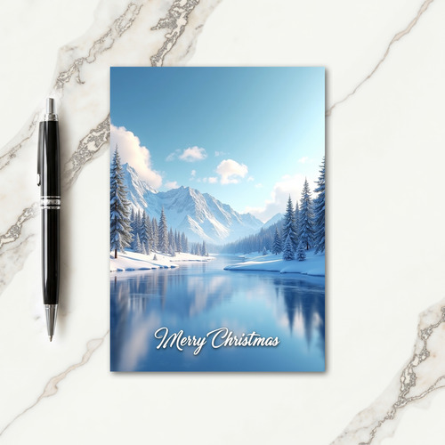 Snowy Peaks Christmas Card