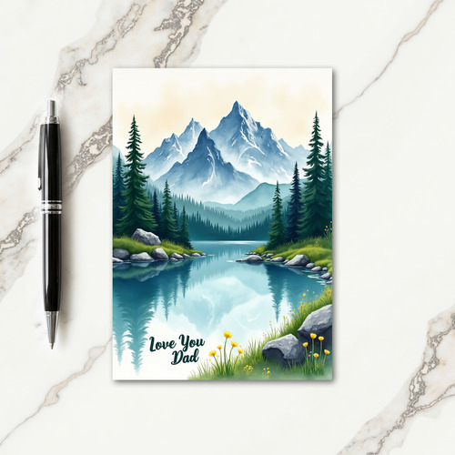 Snowy Peaks Love You Dad Card