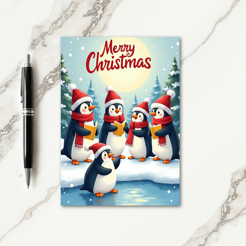 Snowy Penguin Christmas Card