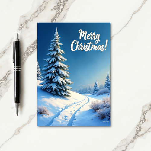 Snowy Pine Christmas Card