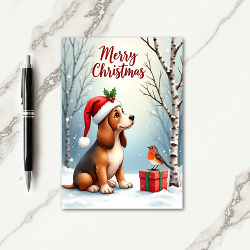 Snowy Pup Christmas Card