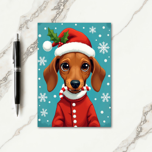 Snowy Pup Illustration Christmas Card
