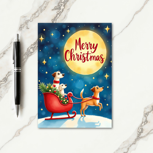 Snowy Pups Christmas Art Card
