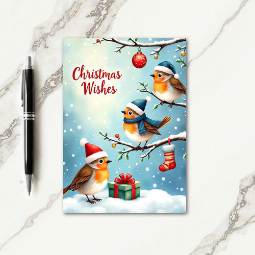 Snowy Robin Art Card