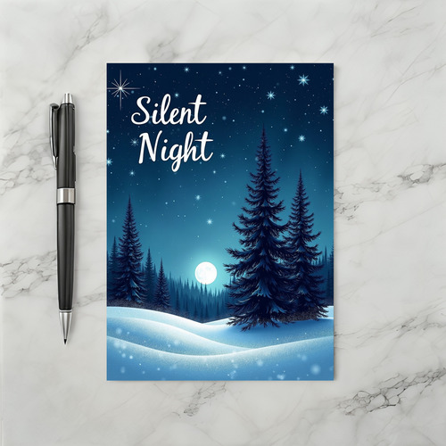 Snowy Silent Night Christmas Card