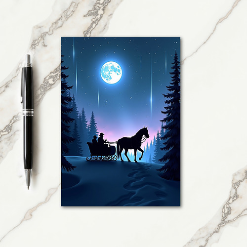Snowy Sleigh Ride Christmas Card