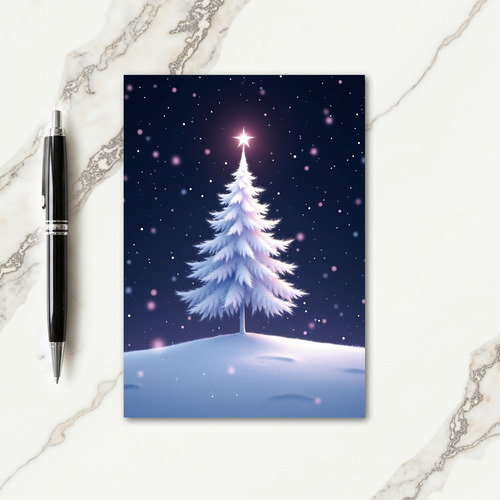 Snowy Star Tree Christmas Card