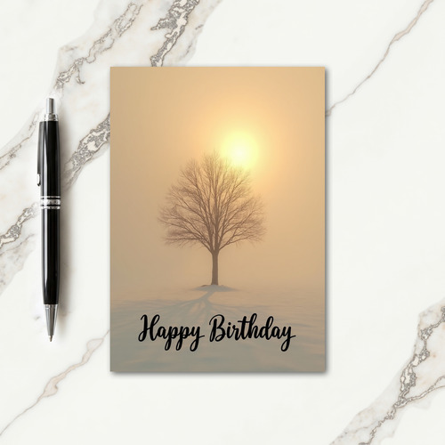 Snowy Tree Birthday Card