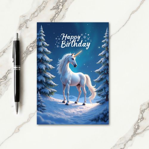 Snowy Twilight Birthday Card