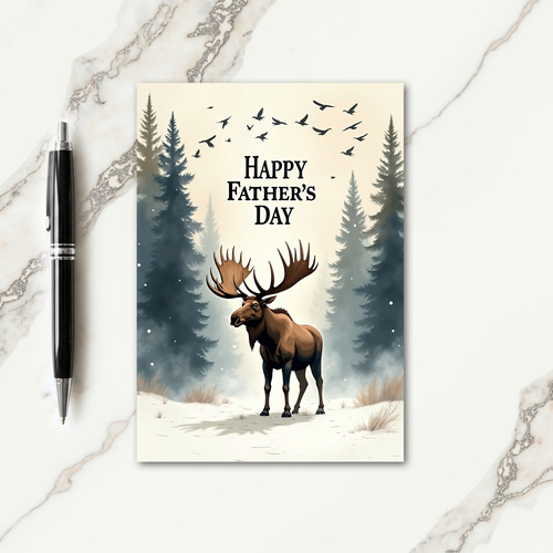 Snowy Woods Fathers Day Card