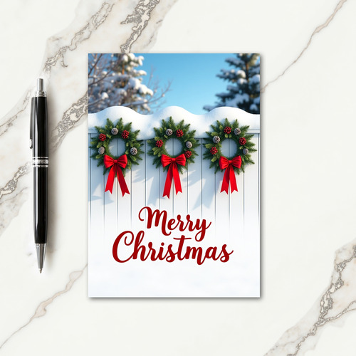Snowy Wreath Holiday Card