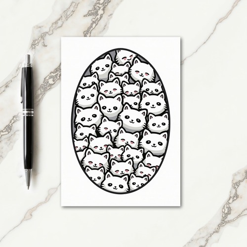 So Many Cute Cats Oval Card