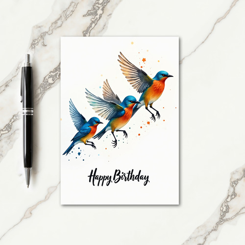 Soaring Birthday Birds Card