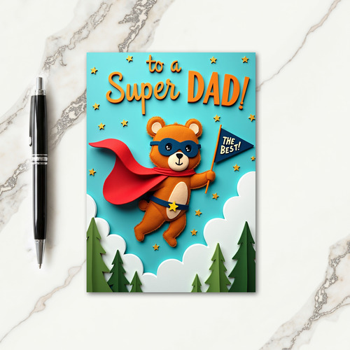 Soaring Super Dad Felt Art Card