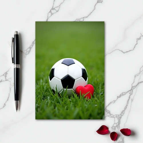 Soccer Love Heart Felt Card