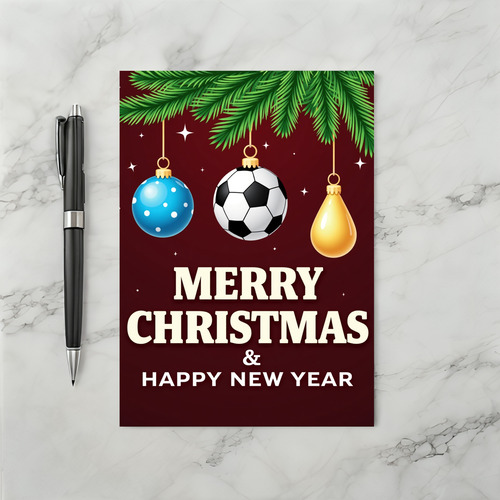 Soccer Ornament Christmas Card