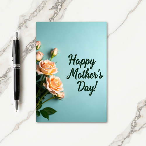 Soft Aqua Mothers Day Card