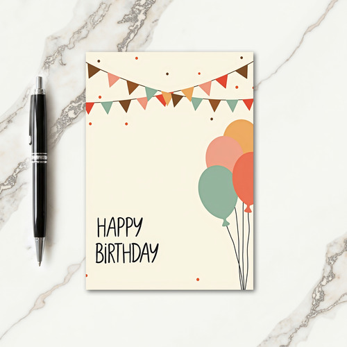 Soft Birthday Pennant Card